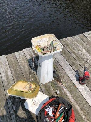 Boat dock lighting repair