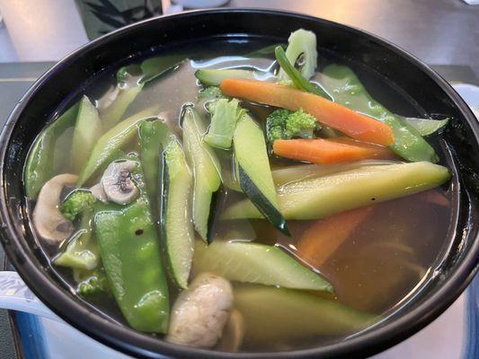 Veggie soba noodle soup