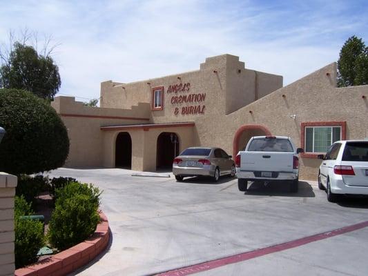 The outside of our building has an adobe pueblo look to it, but the inside is elegant and modern.