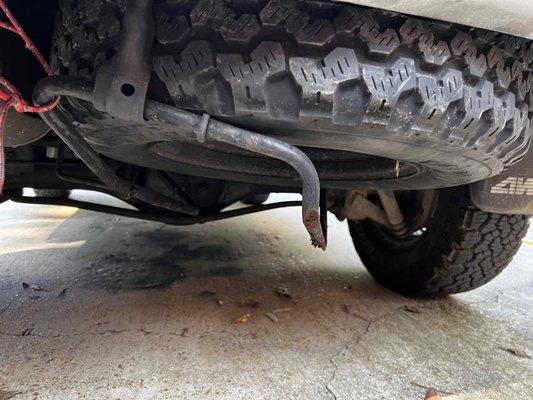 Bent spare tire mount