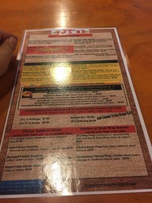 The menu to order off of