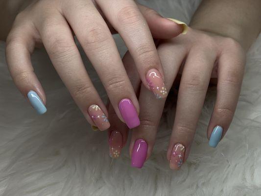 It's pastel season, we can do any designs at K Nails and Spa, Westchase.