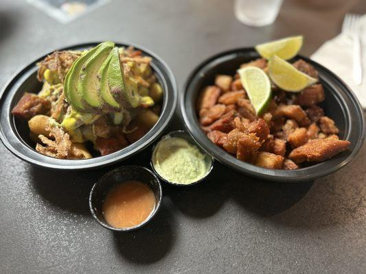 Cuban Salchipapa & Housemade Chicharrones