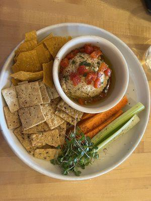 Homemade Hummus Platter -- delicious and filling!