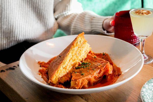 Grilled Cheese on Tomato Soup