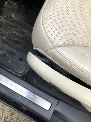 Broken seat trim a week after purchase.