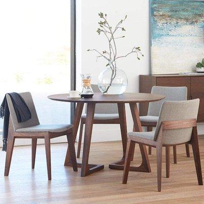 Cress round dining table and Fuchsia dining chair.