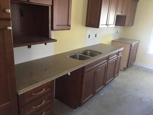 New custom home Kitchen getting close to the end counter top just put end