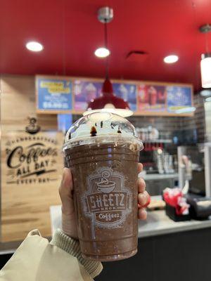 Frozen hot chocolate milkshake