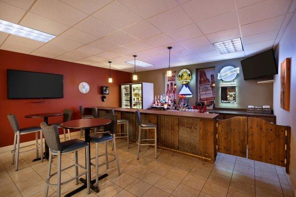 The Bakken Pub serving cold beers, liquors and wine.