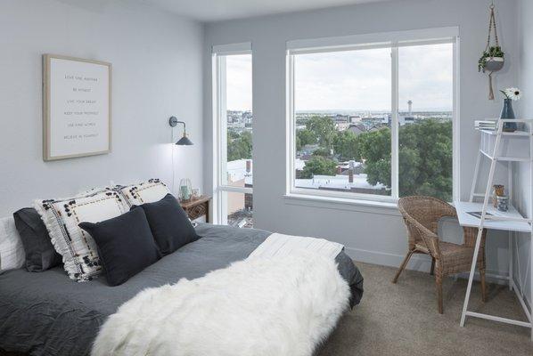 Floor to ceiling windows in master bedrooms*