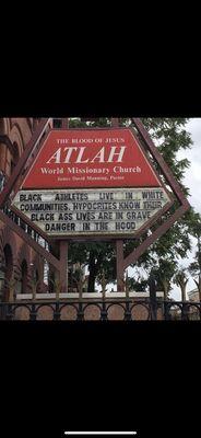 This is a disgusting photo of what this demonic church put up.