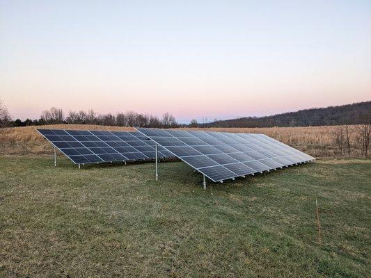 We install ground-mounted solar systems! This is 32kW system we installed in 2022.