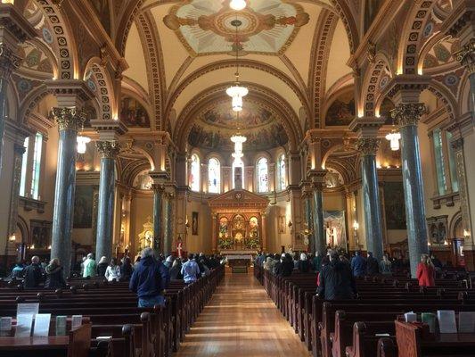 Gorgeous interior w/the alter and apse at the end