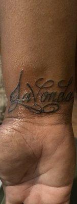 Tattoo of a name