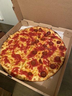 Half pepperoni pizza