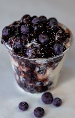 Blueberries and ice cream