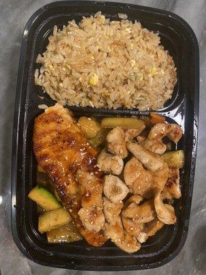 Chicken and salmon hibachi