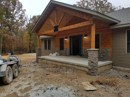 Beam and stone work.