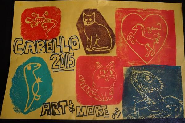 Picture of some of the art we made at Art and More (Ink process).