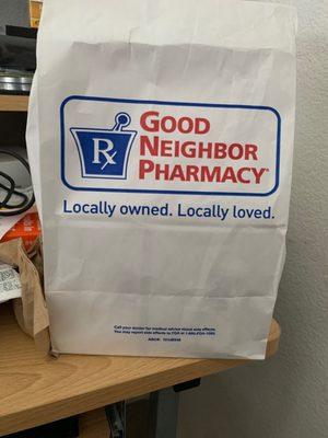 The bag they used to bag up my treatment.