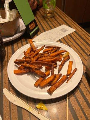 Honey mustard on sweet potato fries