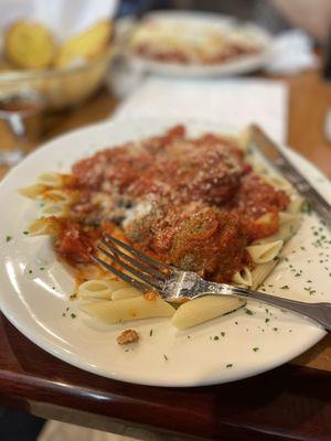 Spaghetti and meatballs