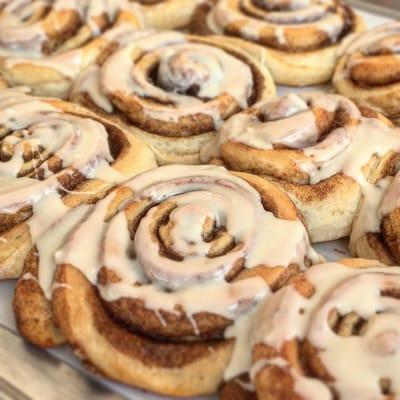 Cinnamon rolls. These were all sold before they left the oven.