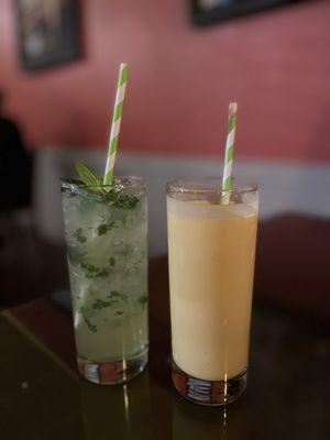 Spicy Mojito and Mango Lassi