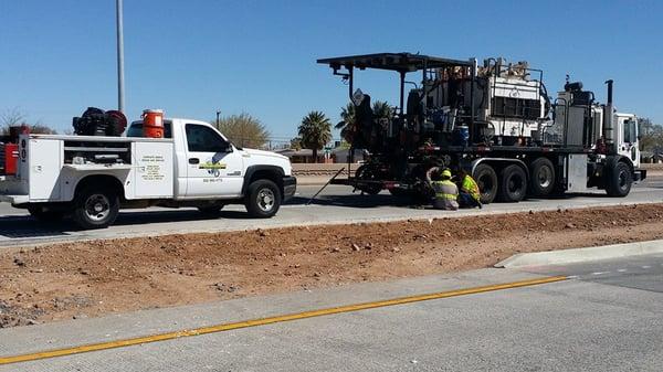 Servicing specialty trucks for a large fleet like this Pavement Markings Water blaster in El Paso Texas.