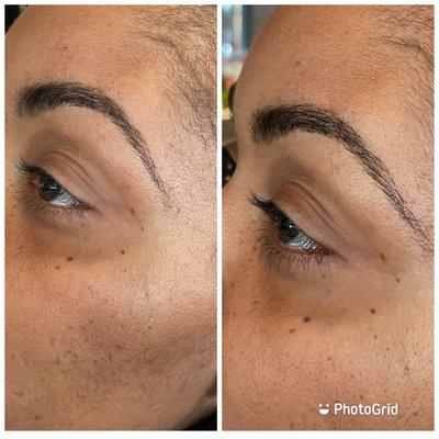 Eyebrow wax and tint