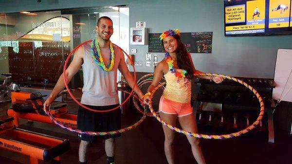 Luau Day at OTF Shelton! Burning calories doesn't need to be bored...