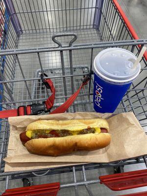 Finally tried the $1.50 hotdog and pop combo. So good!