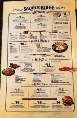 Menu online had wrong prices. Current menu 11/2024.