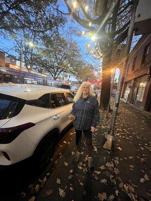 Parking in front of restaurant