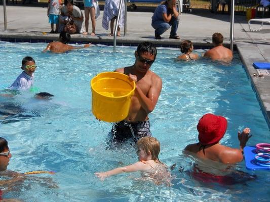 Teachers and students enjoying play time at the end of their lessons.