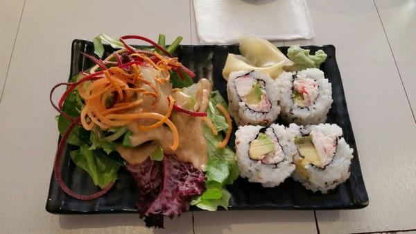 Salad and roll that comes with pick two lunch special.