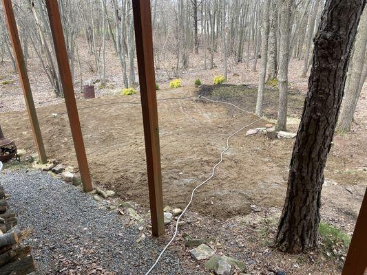 Top soil purchased seperately (dark soil on top right of photo) and "top soil" purchased Pocono Farmstand and Nursery (the rest)