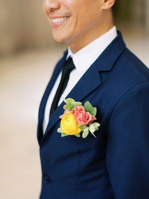 My husband's boutonnière.