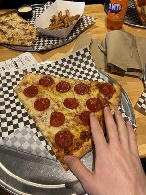 Jumbo pizza slice