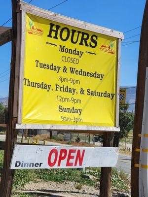 Restaurant hours