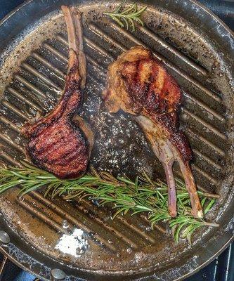 Grilled garlic butter lamb chops