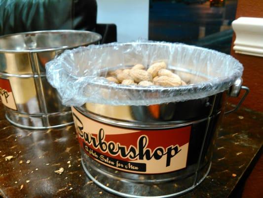 Free peanuts while one waits for boyfriend to get groomed.