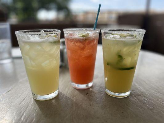 Silver Coin, Strawberry, and Jalapeno Pineapple Margaritas