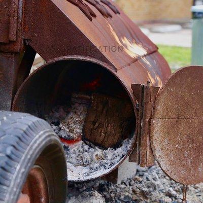 Mesquite in the firebox for that smoke taste.