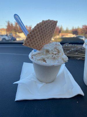 Piccolo Almond Biscotti with a Waffle Topping