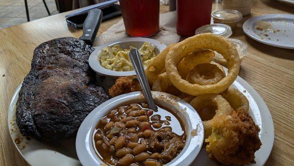 Pork steak dinner