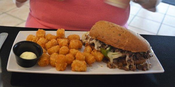 Philly Cheese Steak with Tater Tots