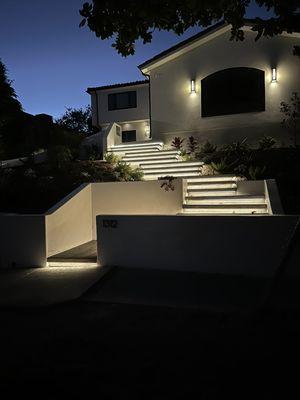 Santa Monica: Newly built garage and hardscape.