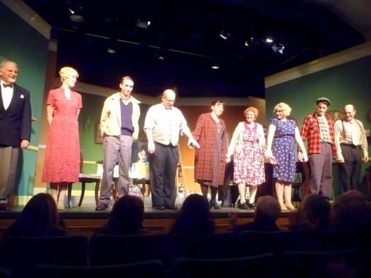 Cast of the 1930's comedy "The Late Christopher Bean" taking a bow